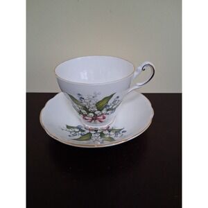 VTG Regency English Bone China "Lily of the Valley" Teacup & Saucer Retired VGUC